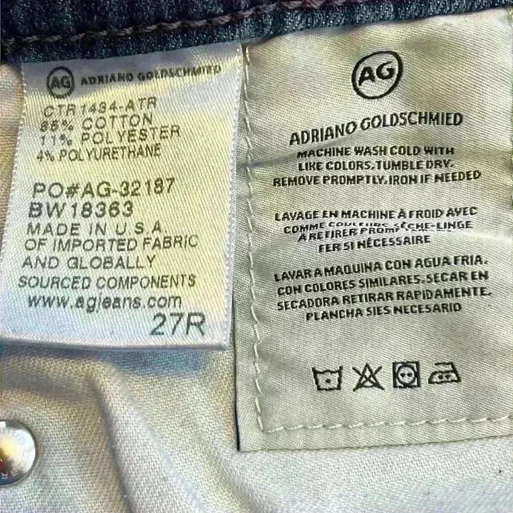 AG Adriano Goldschmied Jeans Size 27R Medium Wash Mid Rise Cigarette - Picture 9 of 12